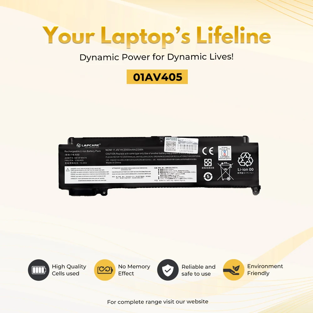 Lapcare Laptop Battery Compatible For Lenovo ThinkPad T460s | 01AV405 view 4